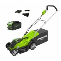 Газонокосилка аккумуляторная Greenworks, 40V, G40LM35K4, 35 см, c 1хАКБ 4 А. ч и ЗУ 2501907UB