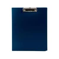 Папка-планшет Staff А4, (310х230 мм), с прижимом и крышкой, пластик, синяя, 0,5 мм (229220)