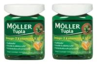 Рыбий жир Омега-3 Moller Tupla Omega-3 из Норвегии в капсулах 2*(100шт)