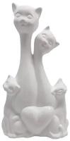 Статуэтка Любовь (Семья котов) 24 см гипс, цвет белый