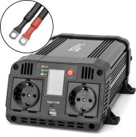 Автомобильный инвертор 12V-220V 1200W (2400W), 2 розетки, Type-C, USB (TopON TOP-PI1202)