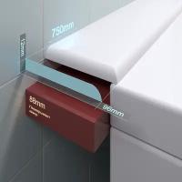 Акриловый плинтус бордюр для ванны BNV ПШ96 75 сантиметров, левая сторона, белый цвет, глянцевая поверхность