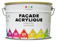 VINCENT FACADE ACRYLIQUE F 2 краска фасадная, суперстойкая, матовая, база А (9л)