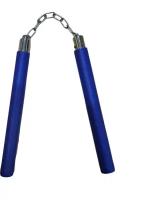 Тренировочные нунчаки на цепи синие (не жесткие) 30 см