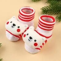 Подарочный набор новогодний Крошка Я: носочки - погремушки на ножки «Мишка», 2 шт