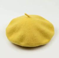 Берет желтый Voronetca демисезонный из 100%-ой шерсти