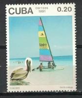 Почтовые марки Куба 1991г. "Туризм" Лодки, Пеликаны MNH