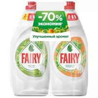 Fairy Набор средств для мытья посуды Зеленое яблоко + Апельсин и лимонник