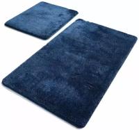 Комплект ковриков для ванной Primanova DR-63014 HAVAI, цвет синий, размер 50x80 и 40x50, материал акрил