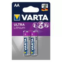 Батарейка VARTA ULTRA Lithium AA, в упаковке: 2 шт