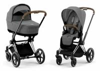 Детская коляска Cybex Priam IV 2 в 1 Manhattan Grey шасси Chrome Brown