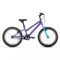 Велосипед ALTAIR MTB HT 20 low (20" 1 ск. рост 10.5") 2021, фиолетовый/голубой, 1BKT1J101008