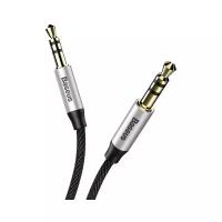 Baseus mini jack 3.5 mm - mini jack 3.5 mm (M30), 1.5 м, черный/серебристый