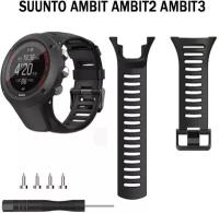 Ремешок для Suuntu Ambit, Ambit 2, Ambit 3 браслет силиконовый (черный)