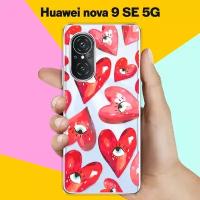 Силиконовый чехол на Huawei nova 9 SE 5G Сердца / для Хуавей Нова 9 СЕ 5Джи