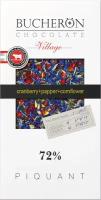 Шоколад BUCHERON VILLAGE горький с ароматом вишни, клюквой, розовым перцем и васильком 100г