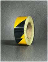 Светоотражающая самоклеящаяся маркировочная лента желто-черная 50мм*5м