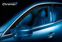 Дефлекторы окон с хром молдингом Chromex на Toyota Camry (2011-2017)