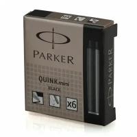 Картридж (чернила) PARKER (Паркер) Quink mini черный 6 шт в упаковке