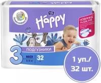 bella baby Happy Подгузники детские "bella baby Happy" Midi, 32 шт./уп., вес 5-9 кг