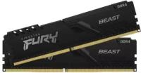 Оперативная память для компьютера 32Gb (2x16Gb) PC4-25600 3200MHz DDR4 DIMM CL16 Kingston FURY Beast Black (KF432C16BB1K2/32)