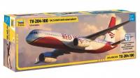 Сборная модель ZVEZDA Пассажирский авиалайнер Ту-204-100 (7023) 1:144