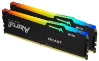 Оперативная память Kingston DDR5 16GB (2x8Gb) 6000MHz pc-48000 Fury Beast RGB CL40 (KF560C40BBAK2-16)