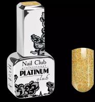 Nail Club professional Эмалевый гель-лак для ногтей с липким слоем PLATINUM CLUB 146 Gold Holographic, 13 мл