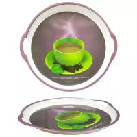 Поднос пластиковый "Green Tea", круглый