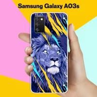 Силиконовый чехол на Samsung Galaxy A03s Лев / для Самсунг Галакси А03с