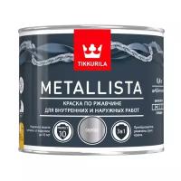 Краска Tikkurila Metallista влагостойкая моющаяся глянцевая серебро 0.4 л