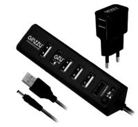 Хаб USB 2.0 Ginzzu GR-315UAB, 7 портов (1xUSB3.0+6xUSB2.0)+adp