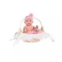 Интерактивный пупс Junfa toys в корзине, DH2206A розовый