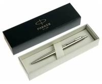 Ручка шариковая Parker Jotter XL Monochrome Stainless Steel CT, корпус из нержавеющей стали серебристый, синие чернила