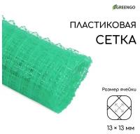 Greengo Сетка садовая, 1 × 5 м, ячейка ромб 13 × 13 мм, для птичников, пластиковая, зелёная