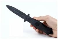 Нож резиновый пластиковый тренировочный эластрон для страйкбола и тренировок безопасный черный