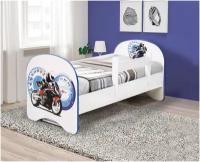 Детская кровать Мотоцикл 160 белый