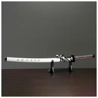 Сувенирное оружие «Катана на подставке», белые ножны с иероглифами, 103 см