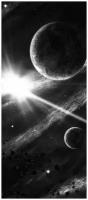Самоклеящиеся фотообои "В далеком космосе", размер: 90x210 см, эффект: черно-белый
