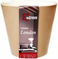 Горшок для цветов London 33 см, 16 л на колесиках, молочный шоколад InGreen