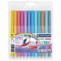 Фломастеры Centropen пастельные 12 цветов "Colour World Pastel", смываемые, 7550/12TP, 7 7550 1287