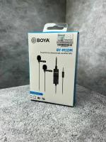 Микрофон проводной BOYA BY-M1DM, с двумя микрофонамы, разъем: jack 6.3 mm, черный