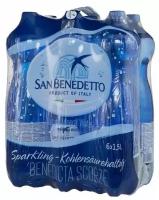 Вода минеральная San Benedetto (Сан Бенедетто) 1,5 л х 6 бутылок газ, пэт
