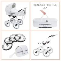 Коляска Reindeer Prestige "Lily" set 1 люлька на раме, цвет белый L-1, большая люлька, всесезон