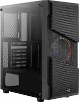 Корпус ATX без БП Aerocool FRGB-G-BK-v1 Menace Saturn черный