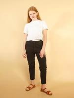 Штаны для девочки летние, брюки классические для подростка Modniki, черные, 52