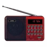 Радиоприемник Perfeo мини-ауди PALM, FM, MP3, USB красный