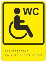 Знак безопасности Технотерра "Обособленный туалет/кабина для инвалидов ТП10" (200х150мм, пластик, тактильный) 1шт