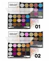 Тени для век Professional Make Up 15 Color Palette Extra Shimmer Gel Glitter Eyeshadow