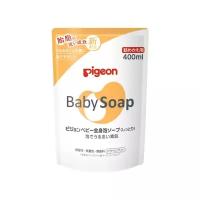 PIGEON Детское пенное мыло Baby foam Soap с гиалуроновой кислотой и керамидами, возраст 0+, сменная упаковка 400 мл